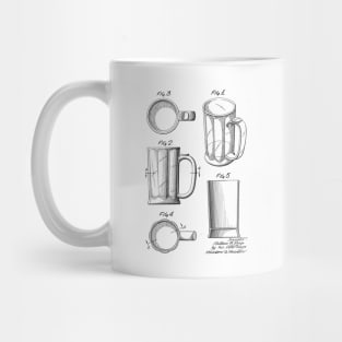 Beer Glass VINTAGE PATENT DRAWING Mug